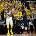 Michigan freshman Caris LeVert celebrates in the game against Illinois on Sunday, Feb. 24. Daniel Brenner I AnnArbor.com